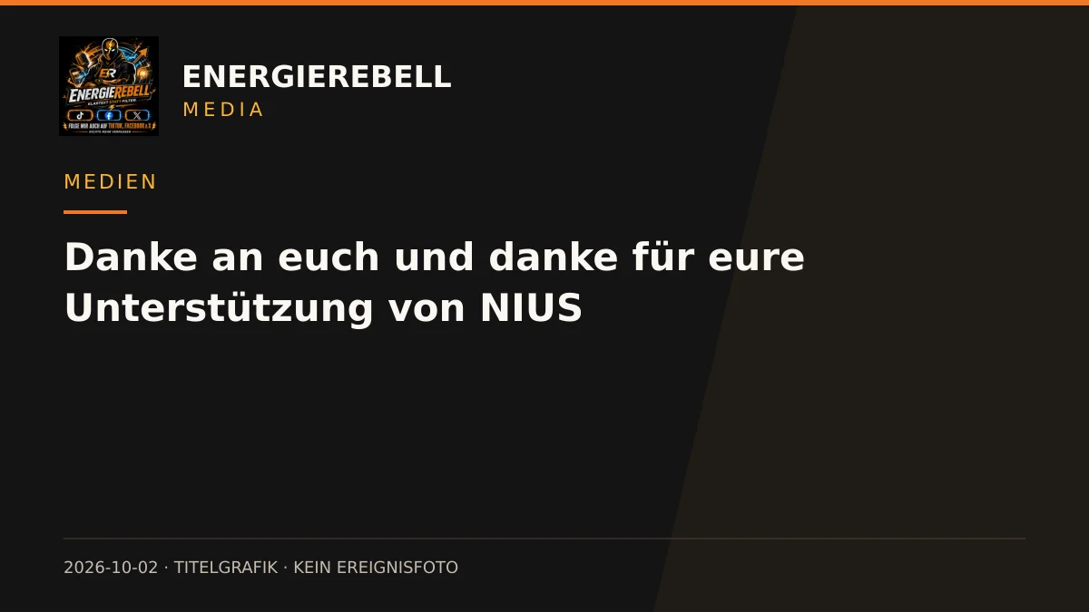 Danke für die Unterstützung von NIUS