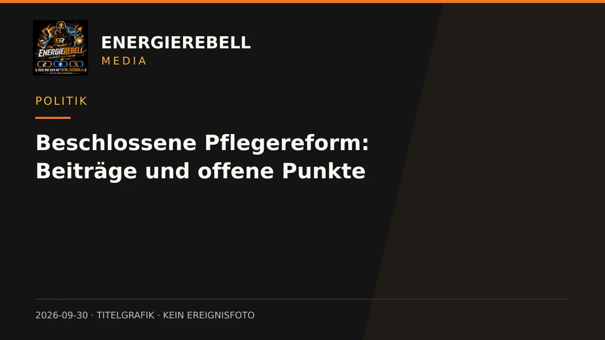 Beschlossene Pflegereform: Beiträge und offene Punkte